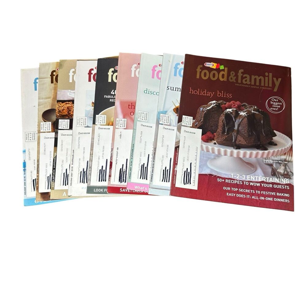 Kraft Food & Family Magazine 9 Magazine Lot Cooking Baking Summer Holiday 05-07
